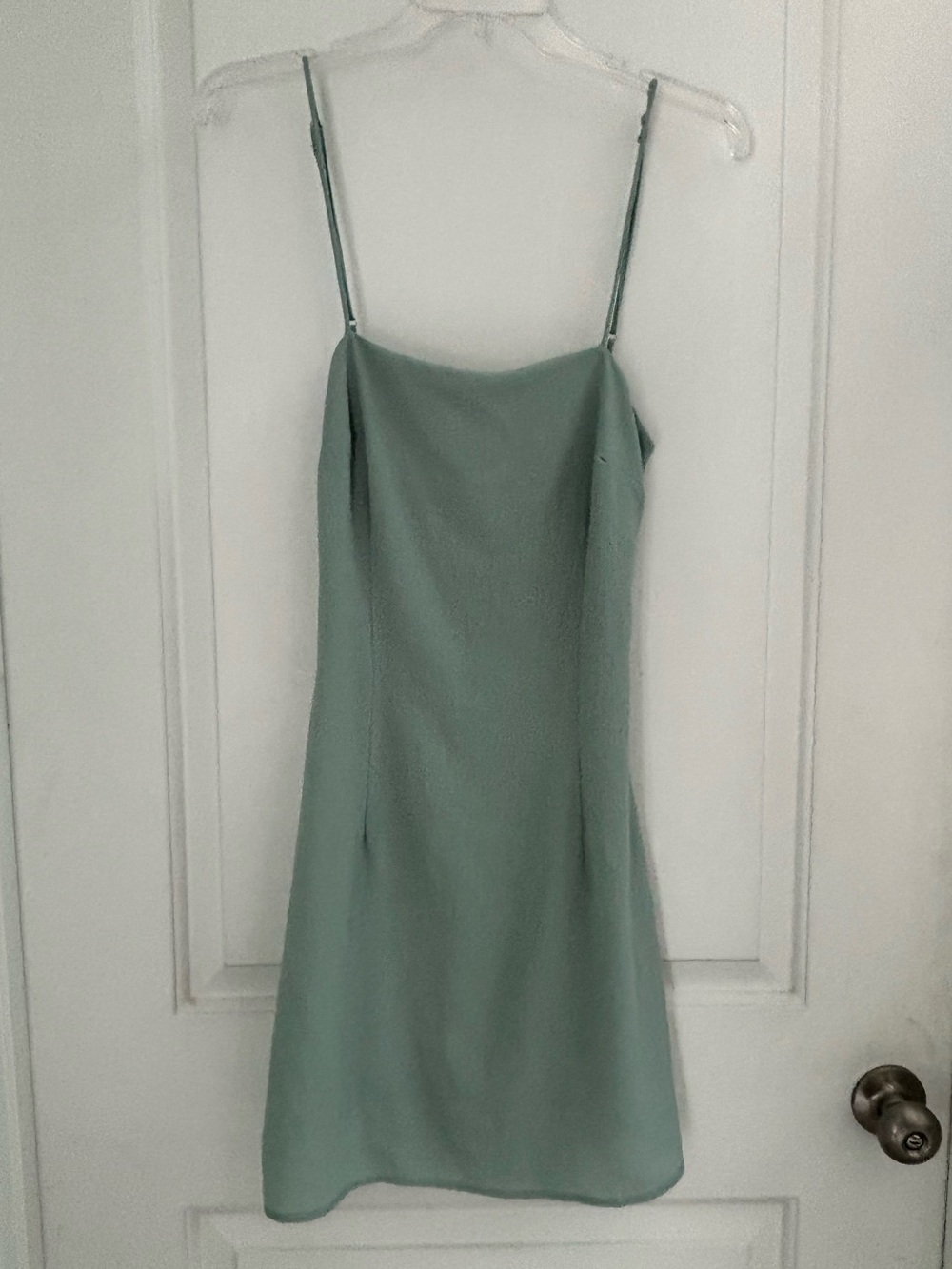 Lucy in the Sky Sage Green Mini Slip Dress Tie Back